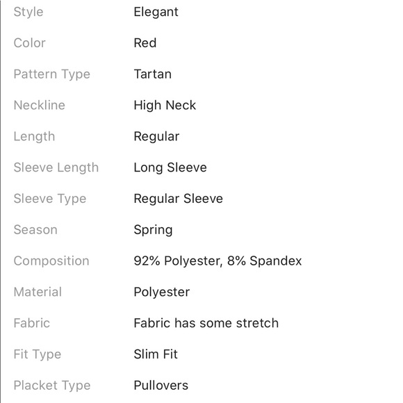 🆕High neck fitted tartan plaid full sleeve top - Picture 6 of 7